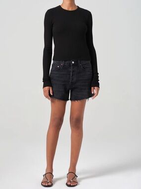 Agolde Parker Long Denim Shorts